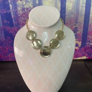 NWT‎ * Express Gold Necklace with Bold Hammered Pendants * New with Tags